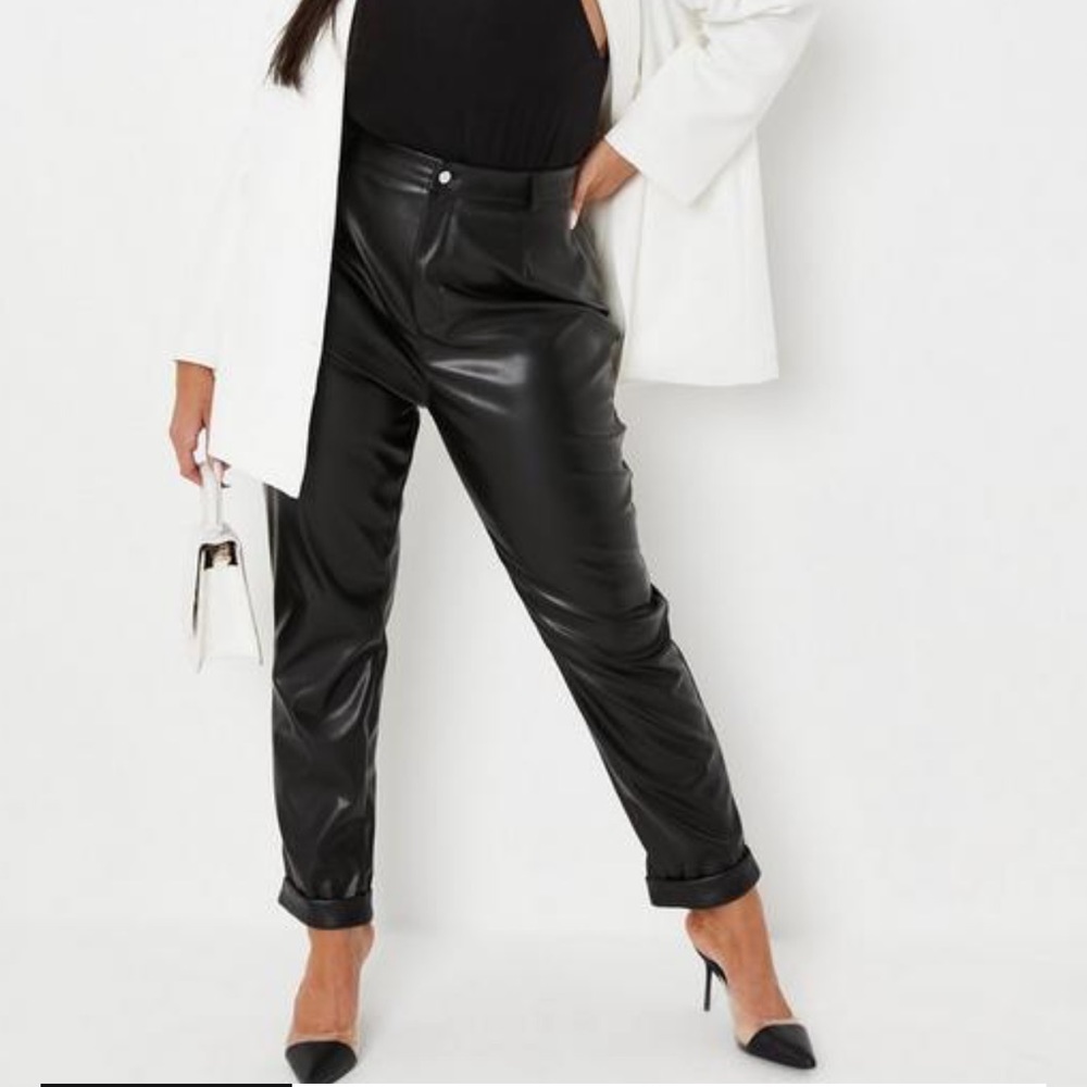 Missguided plus leather cigarette pants